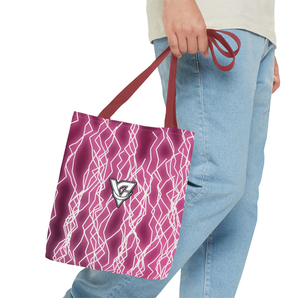 Hot Pink Lightning Tote Bag — All-Over Print Gym & Everyday Tote