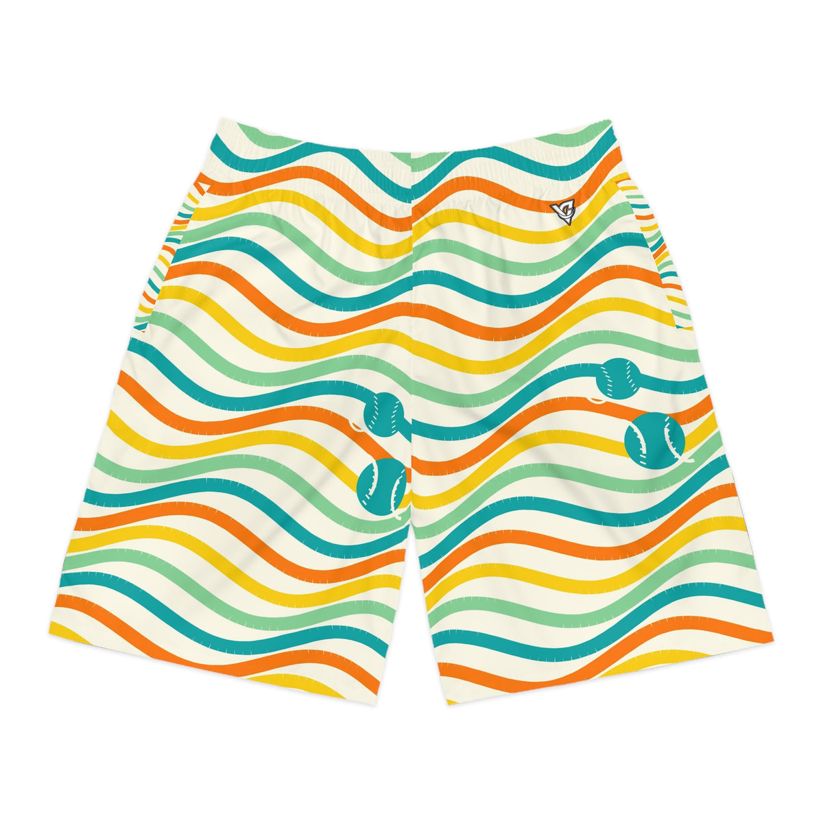 Baseball & Softball Citrus Pop Wave Rider Men's Athletic Shorts with Pockets
