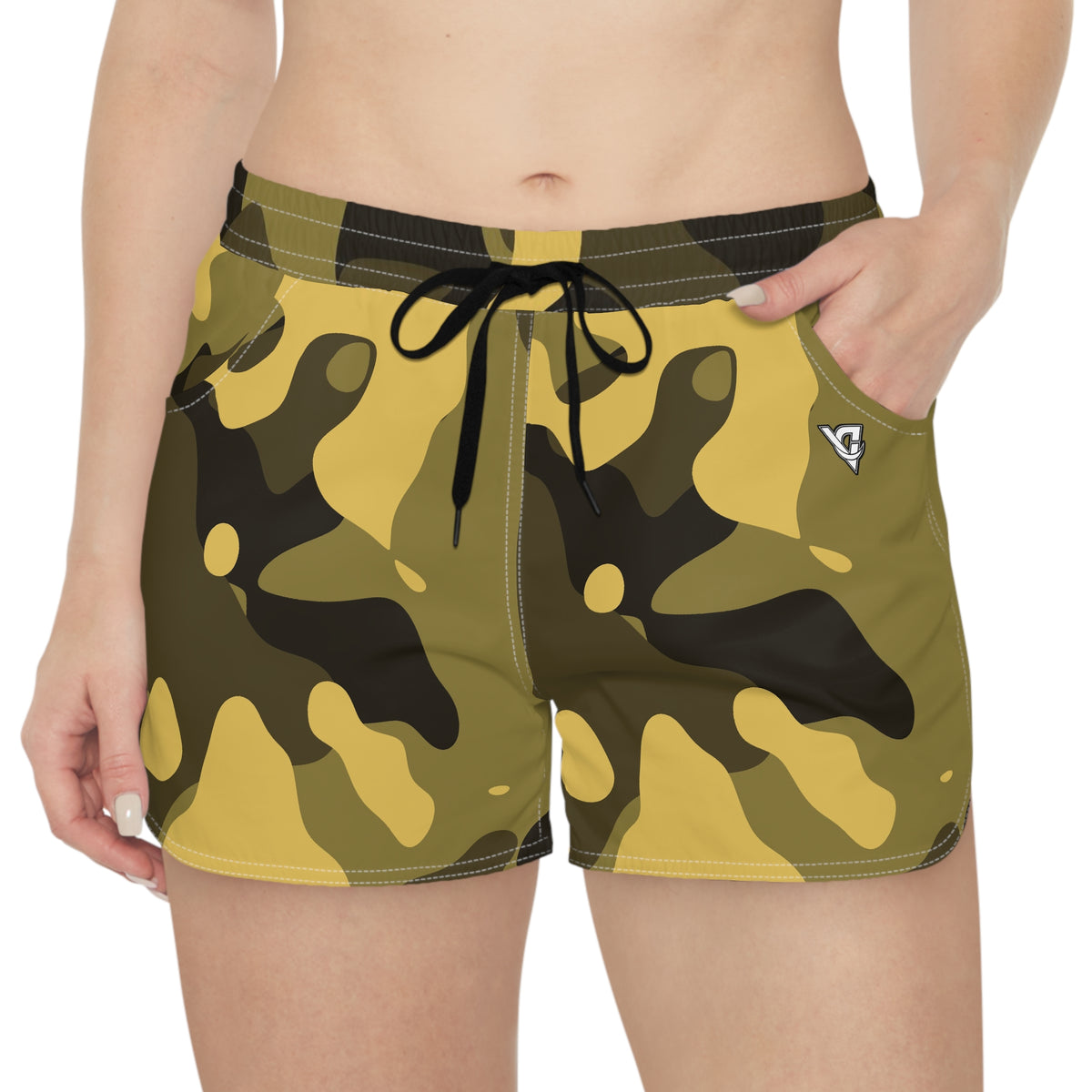Women's Multipurpose Athletic Shorts with Pockets | Hayride Camo