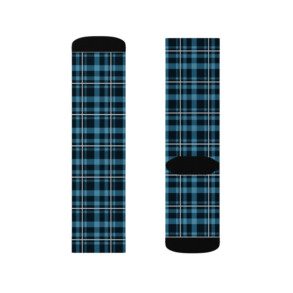 Glacier Plaid Athletic Crew Socks