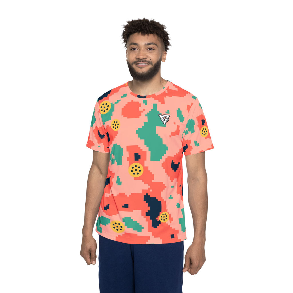 Pickleball Coral Reef Pixel Camo Men's Sports Jersey