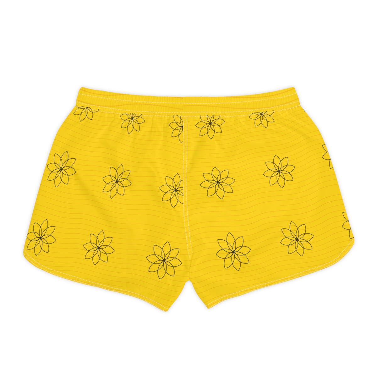 Yoga Neon Citrus Flow Lotus Women's Athletic Shorts with Pockets
