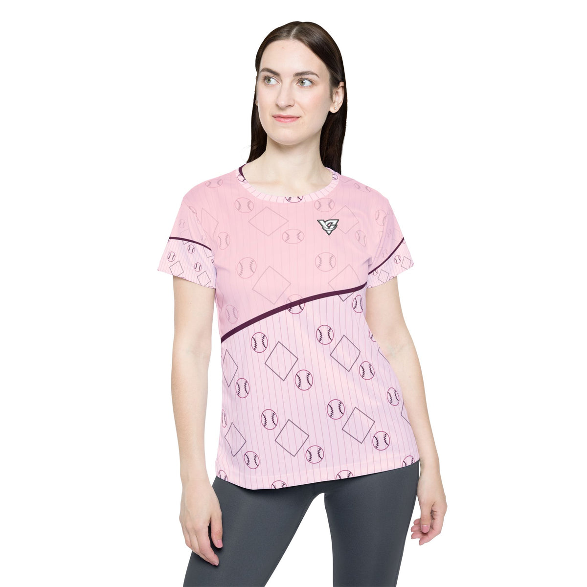 Baseball & Softball Blush Rose Diamond Stitch Women's Sports Jersey