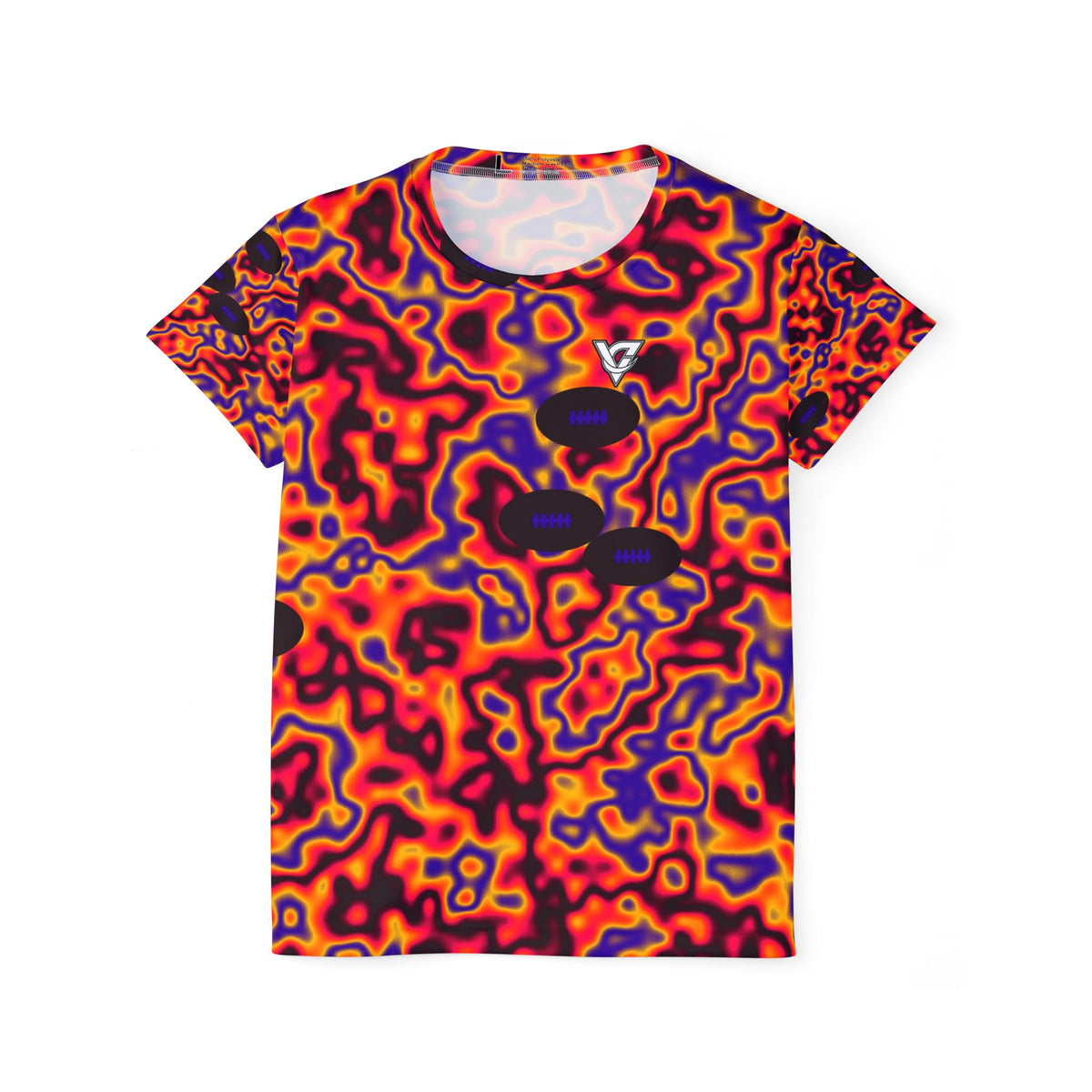 Football Hot Lava Marble Flow Women's Sports Jersey