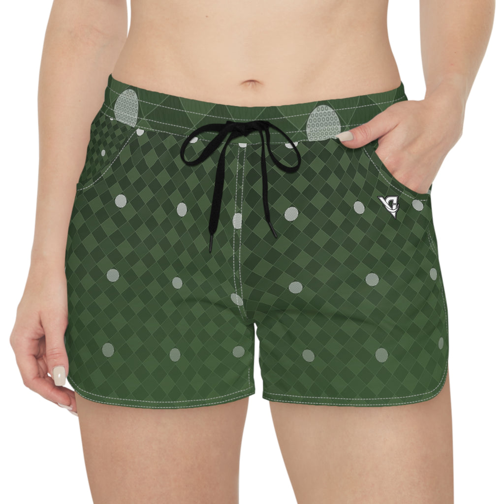 Golf Forest Camo Dimple Links Women's Athletic Shorts with Pockets