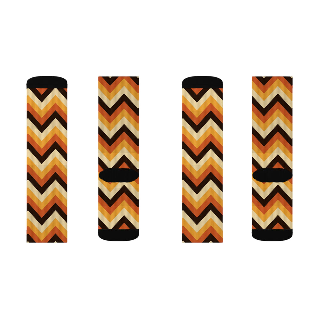 Golden Hour Chevron Athletic Crew Socks