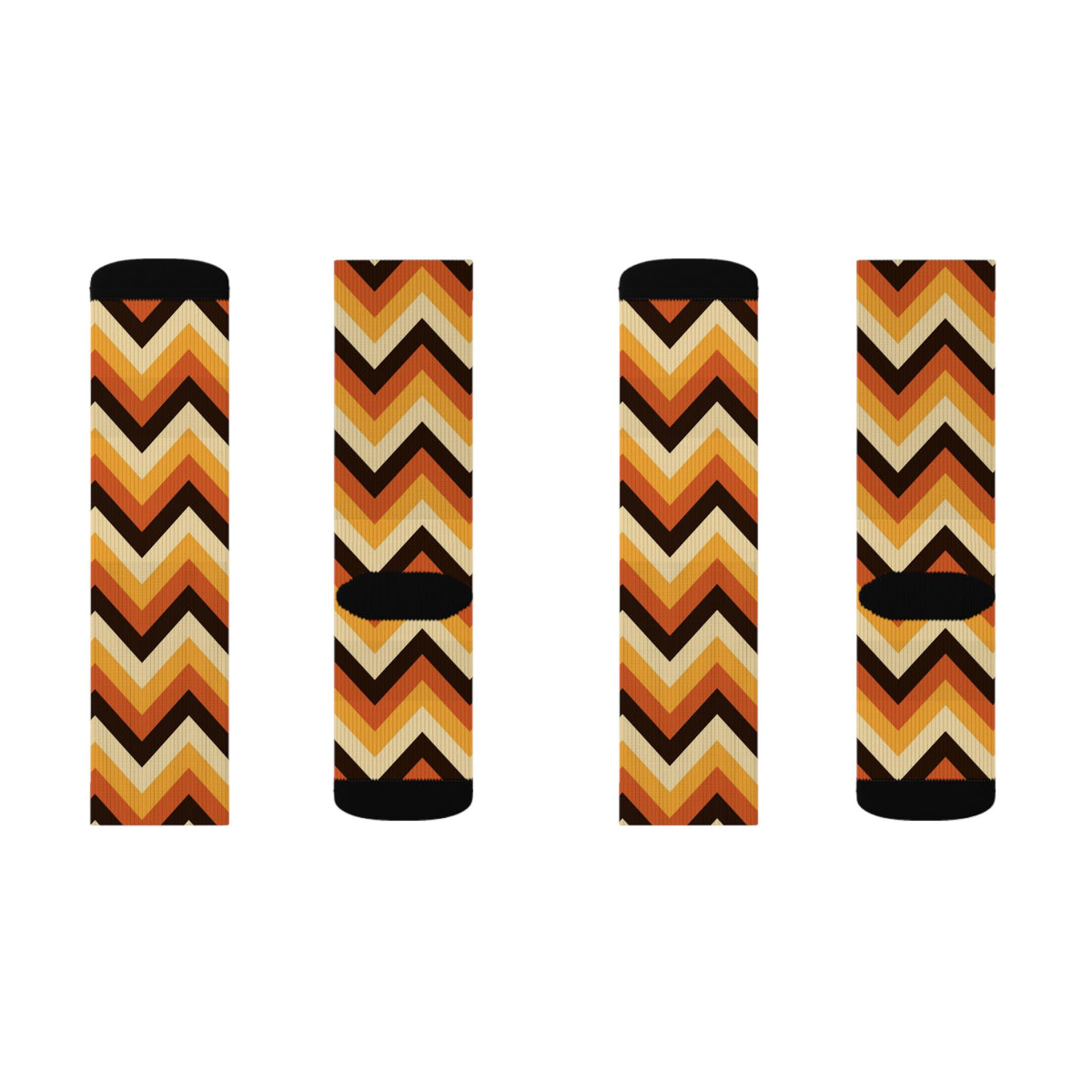 Golden Hour Chevron Athletic Crew Socks