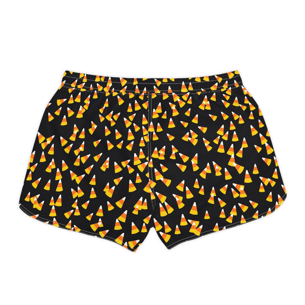 Women's Multipurpose Athletic Shorts with Pockets | Halloween Midnight Pumpkin Candy Corn Toss