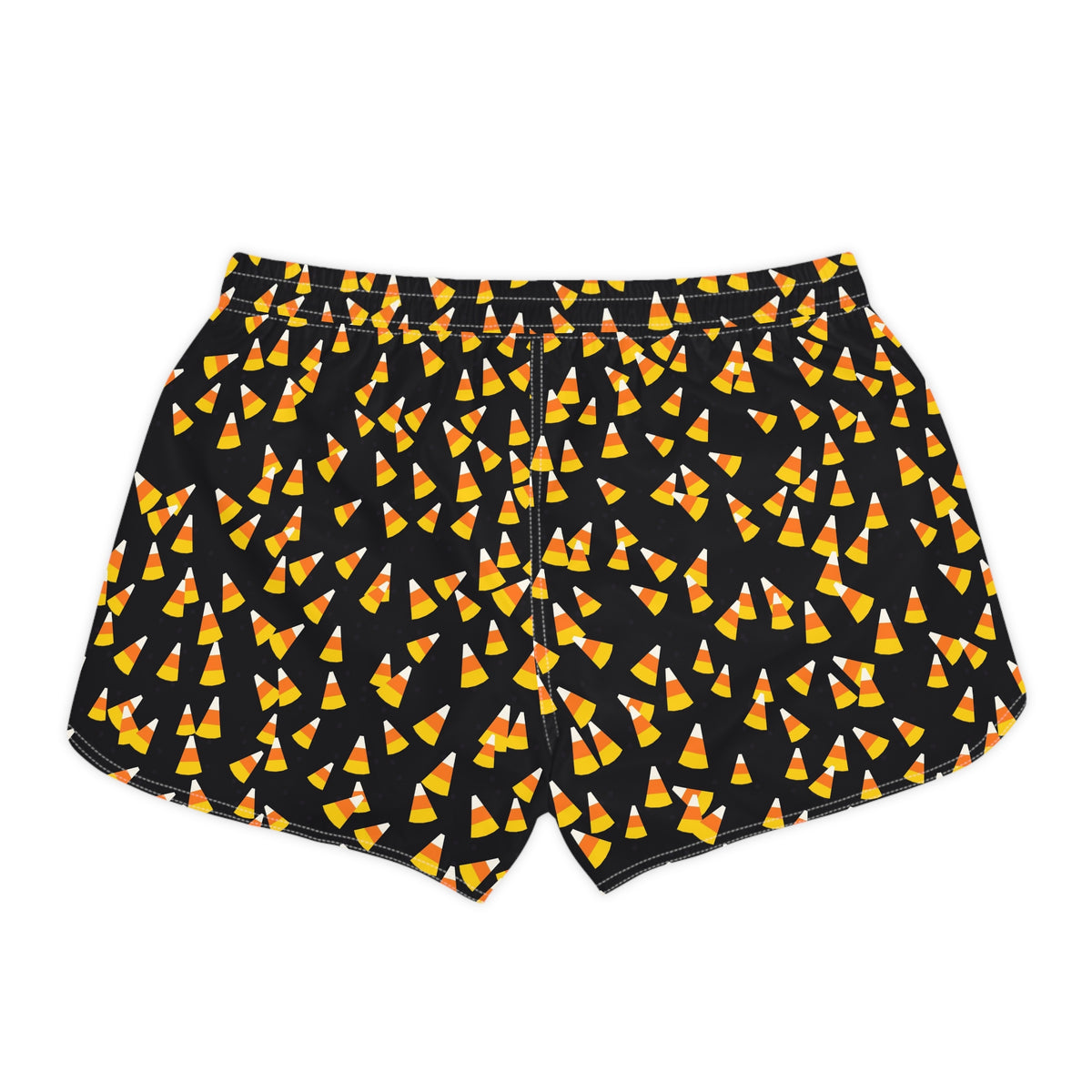 Women's Multipurpose Athletic Shorts with Pockets | Halloween Midnight Pumpkin Candy Corn Toss