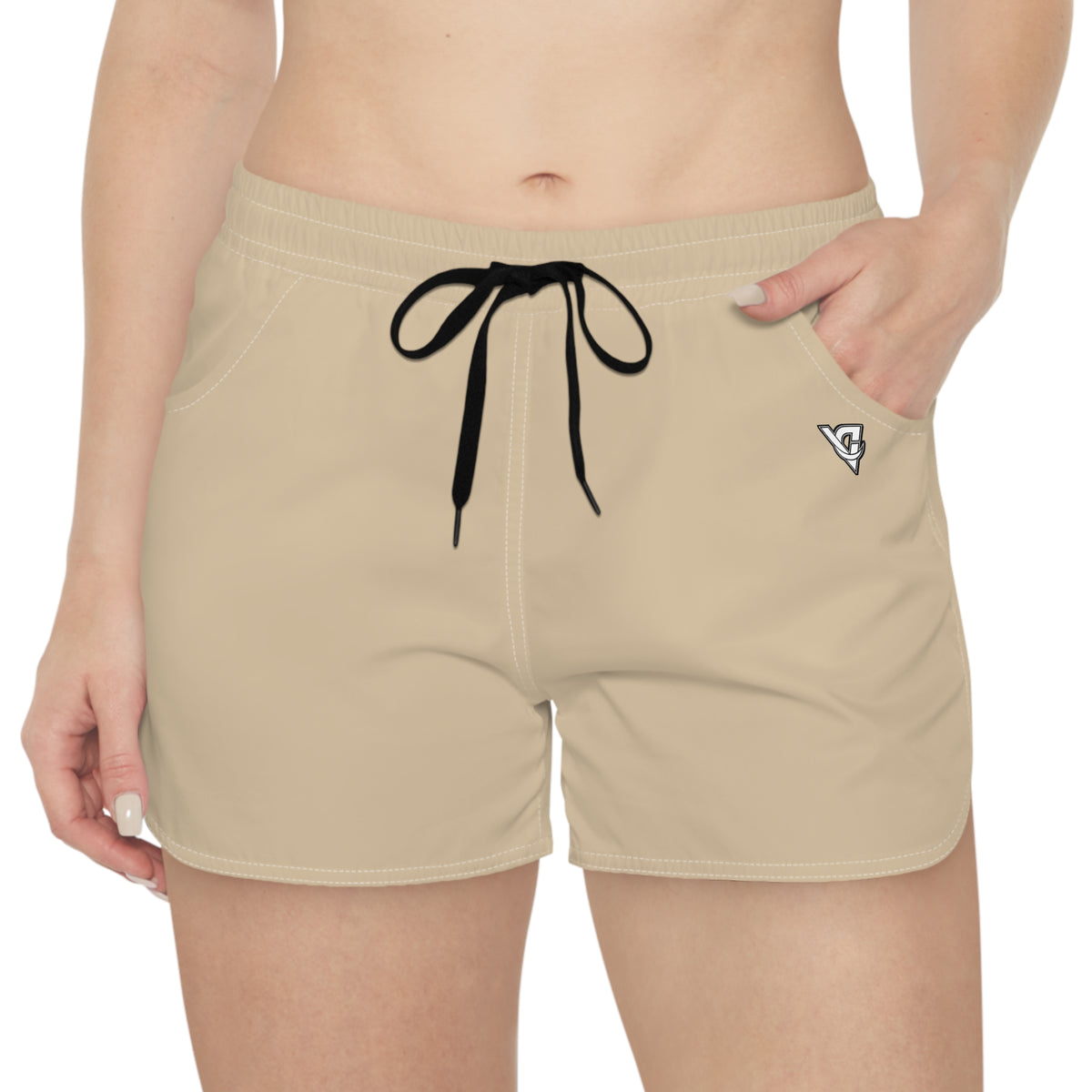 Women's Multipurpose Athletic Shorts with Pockets | Sand Beige Essential