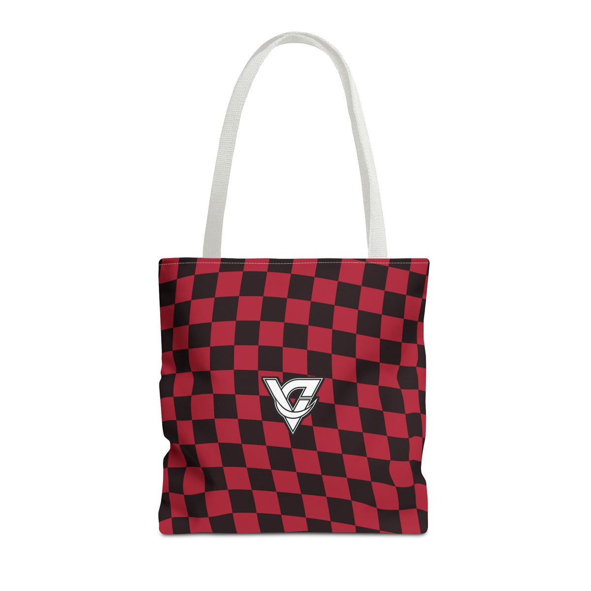Spiced Wine Warp Check Tote Bag — All-Over Print Gym & Everyday Tote