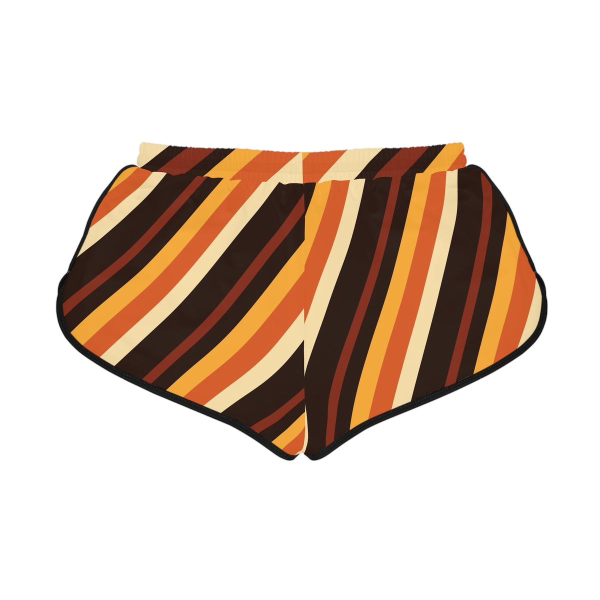 Women's Golden Hour Stripe Relaxed Shorts — All-Over Print Running & Workout Shorts