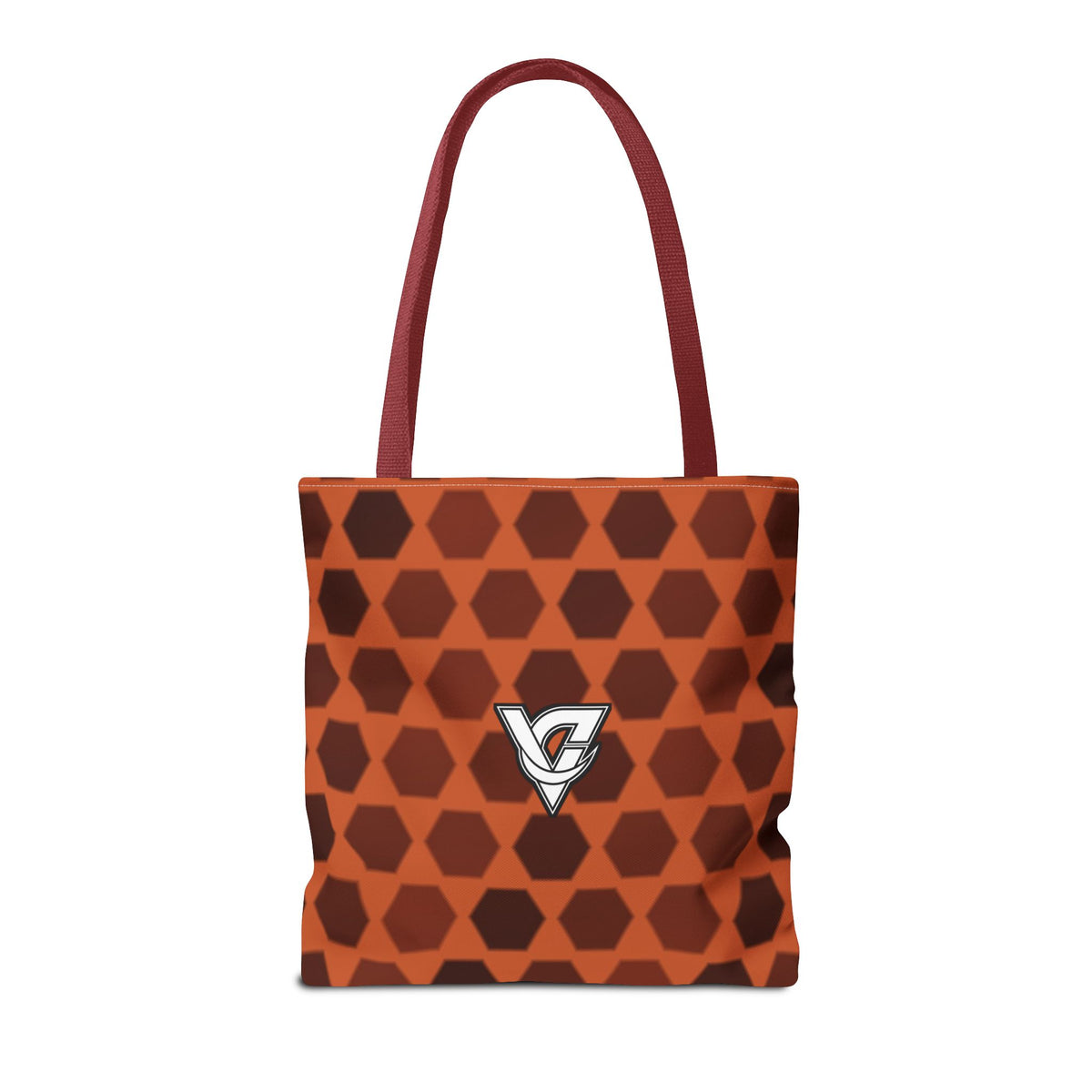 Auburn Hex Grid Tote Bag — All-Over Print Gym & Everyday Tote