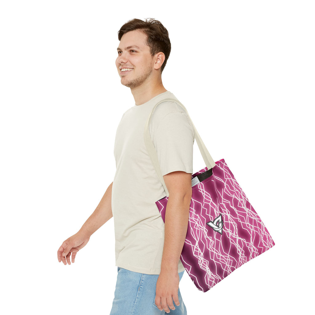 Hot Pink Lightning Tote Bag — All-Over Print Gym & Everyday Tote