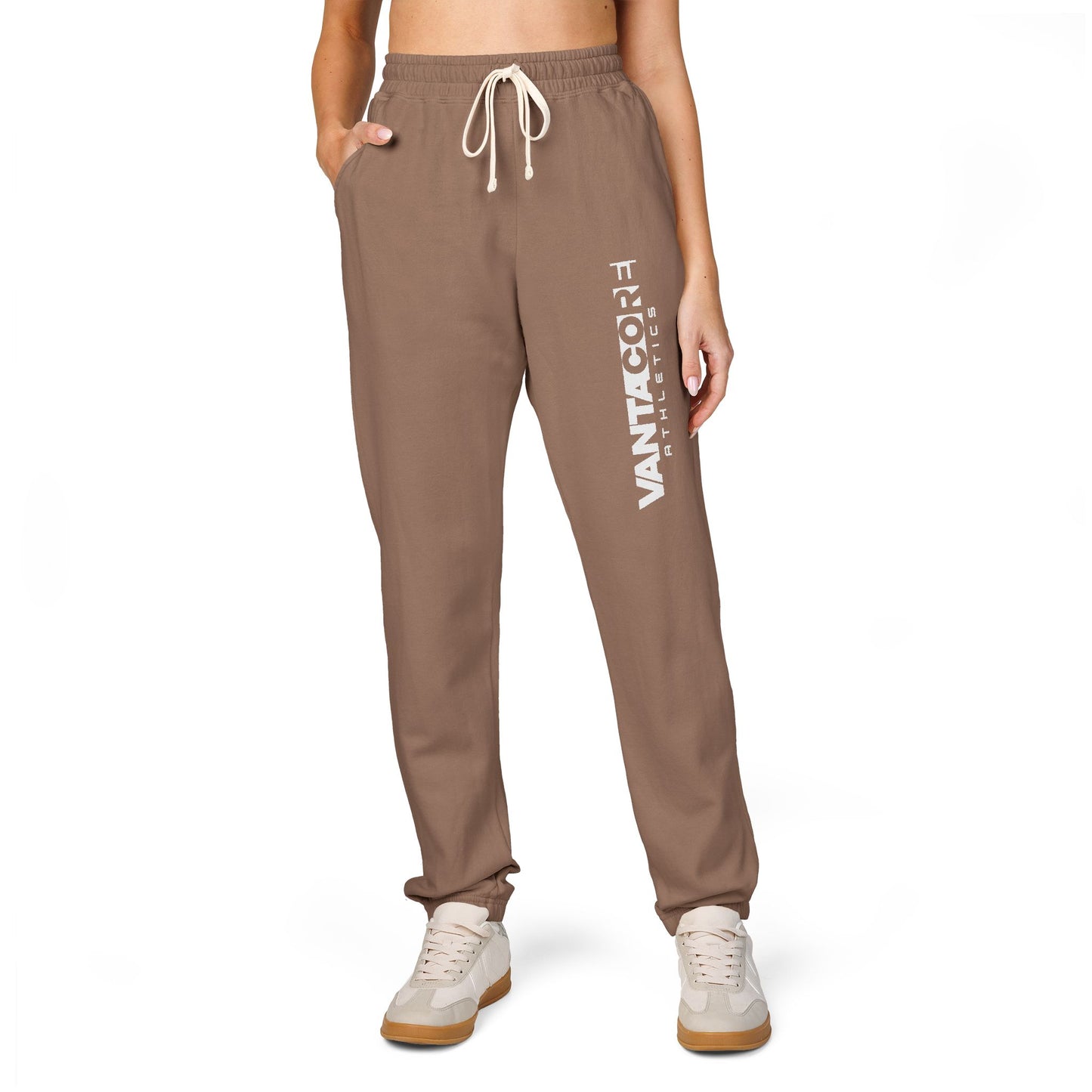 Vertical 'VANTOCOL?' Graphic Sweatpants — Garment-Dyed Fleece Joggers