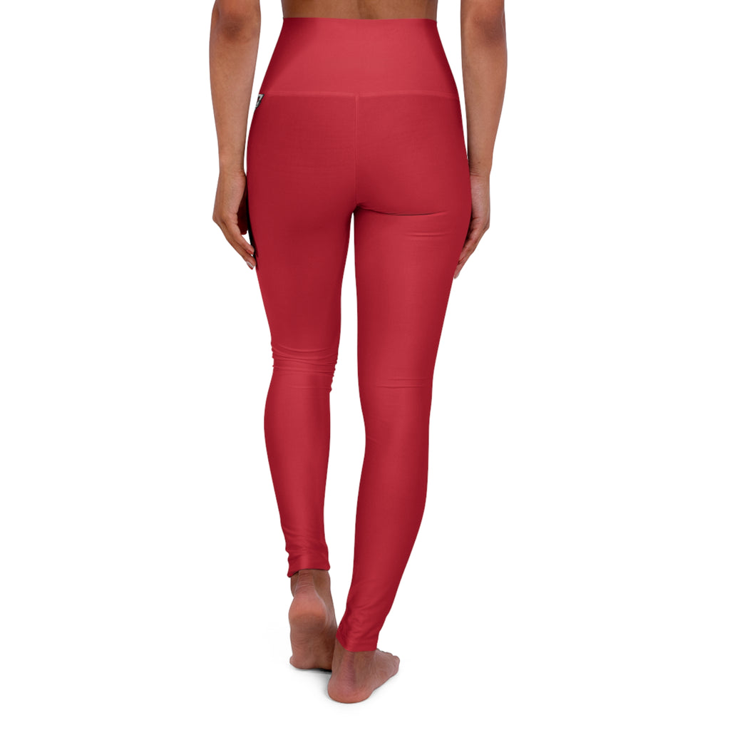 Cherry Red Essential High-Waisted Yoga Leggings