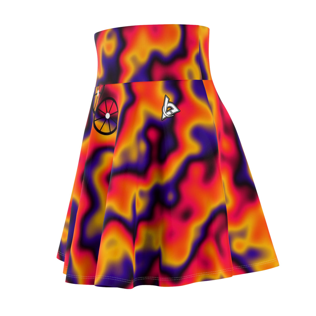 Cycling Hot Lava Tie-Dye Spin Women's Athletic Skater Skirt