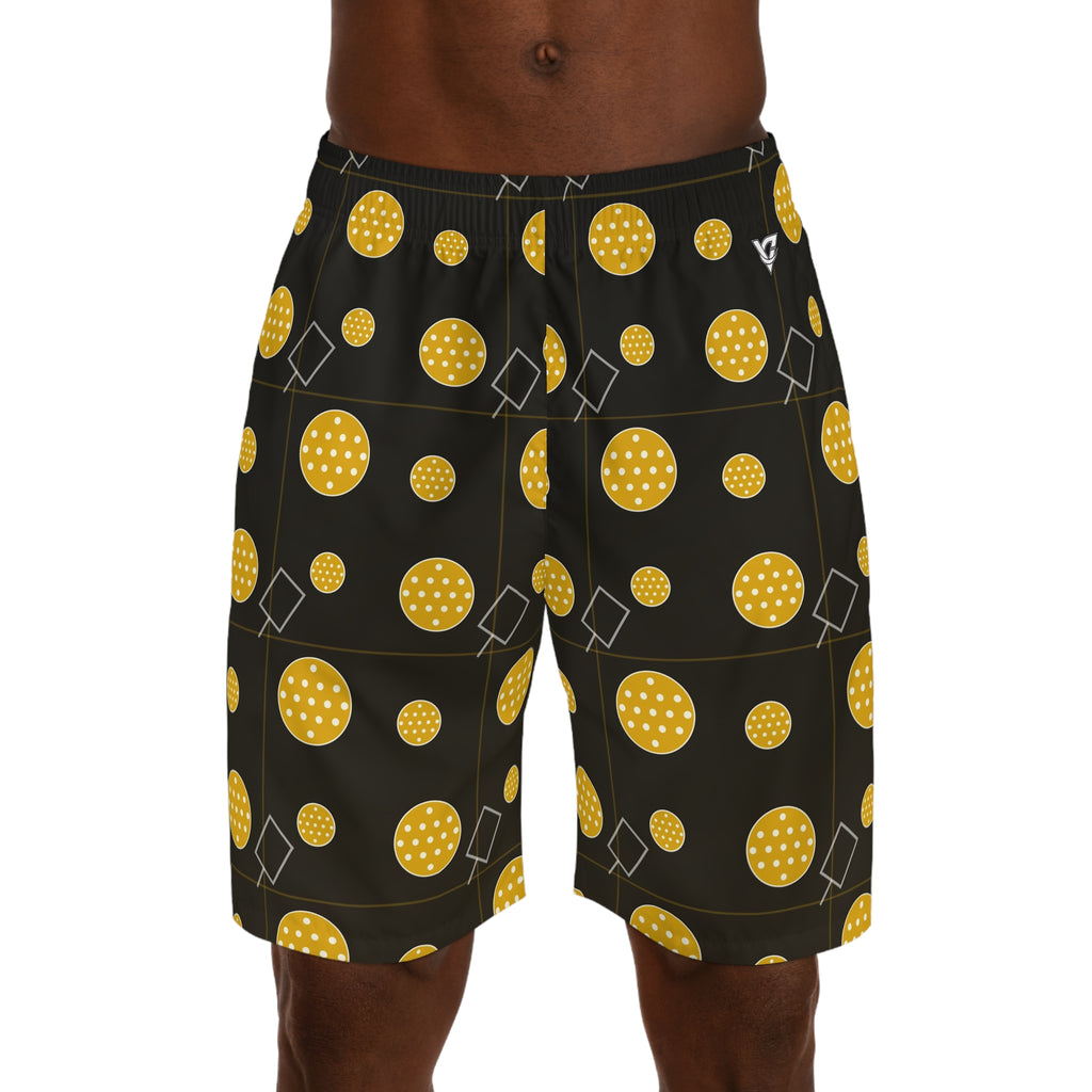 Pickleball Gold Rush Dink Dot Men's Athletic Shorts with Pockets