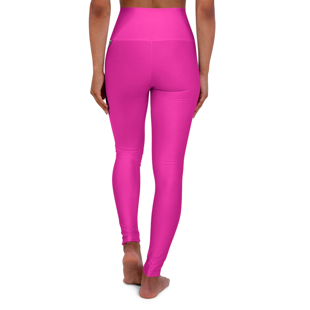 Electric Pink Essential High-Waisted Yoga Leggings