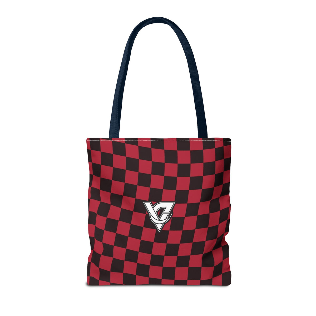 Spiced Wine Warp Check Tote Bag — All-Over Print Gym & Everyday Tote