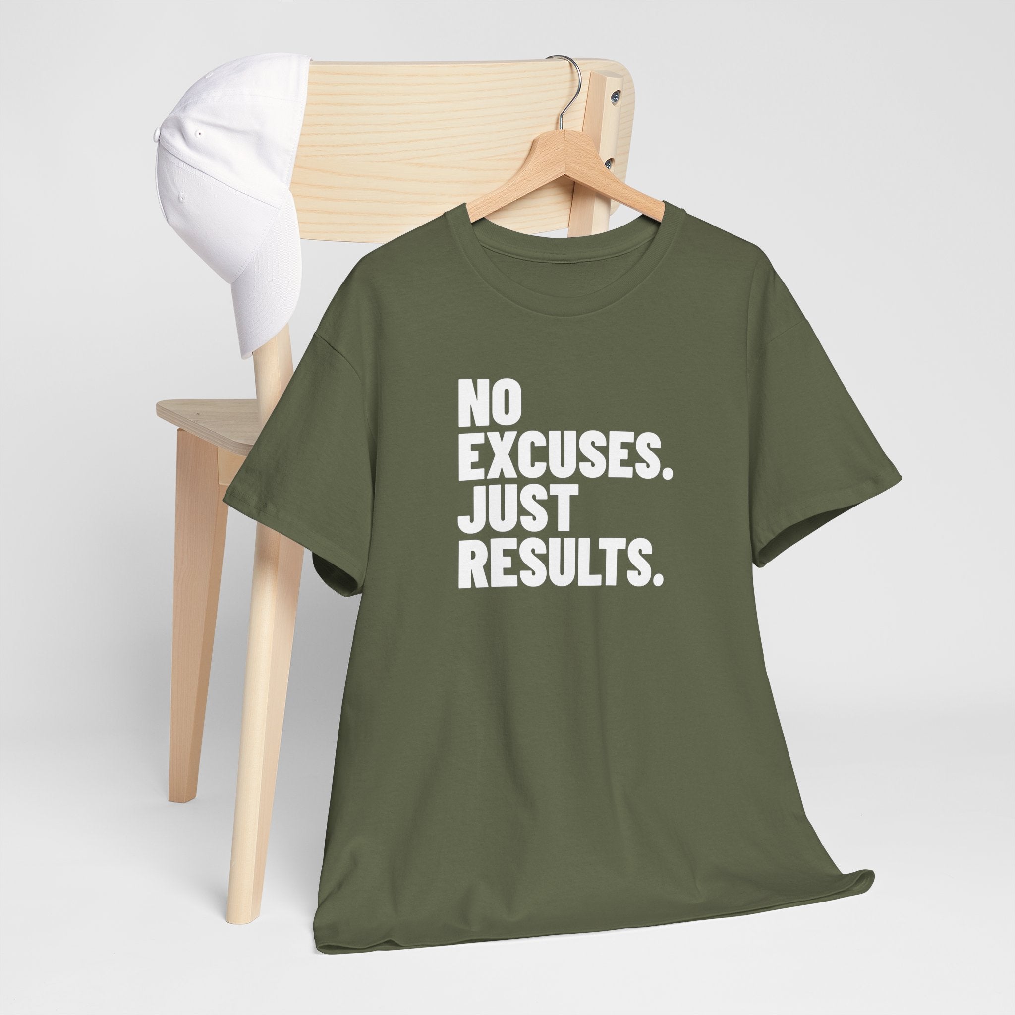 No Excuses Just Results | Motivational Fitness T-Shirt