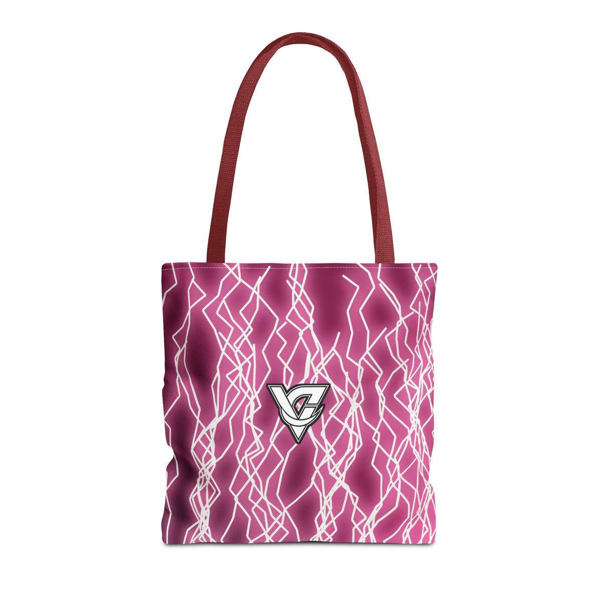 Hot Pink Lightning Tote Bag — All-Over Print Gym & Everyday Tote