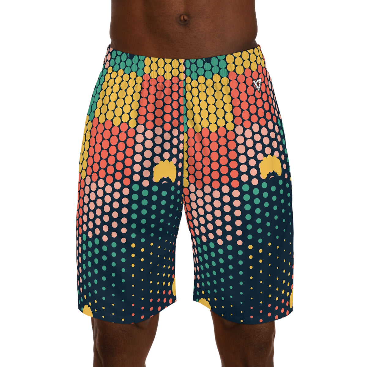 Yoga Coral Reef Halftone Pulse Men's Athletic Shorts with Pockets
