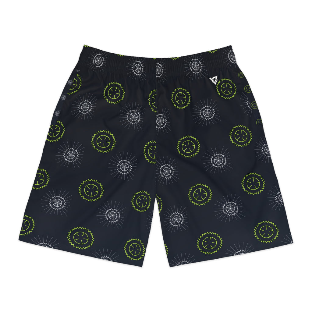 Cycling Volt Night Chainring Men's Athletic Shorts with Pockets