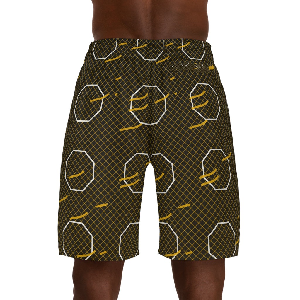 Combat Sports Gold Rush Cage Mesh Men's Athletic Shorts with Pockets