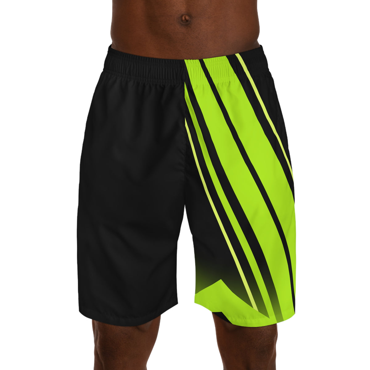 Men's Stealth Black & Volt Running Jogger Shorts with Pockets — Athletic Performance