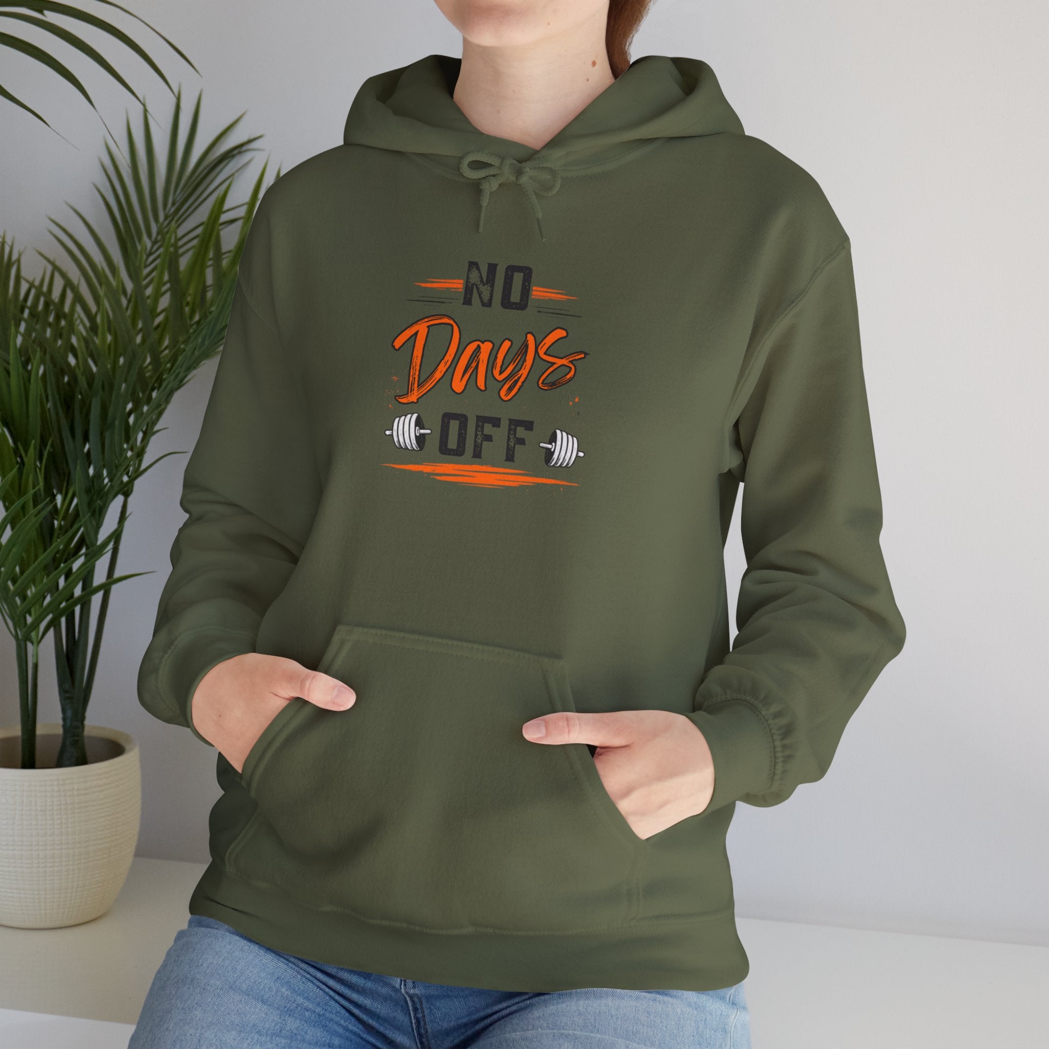 No Days Off | Heavy Hooded Sweatshirt