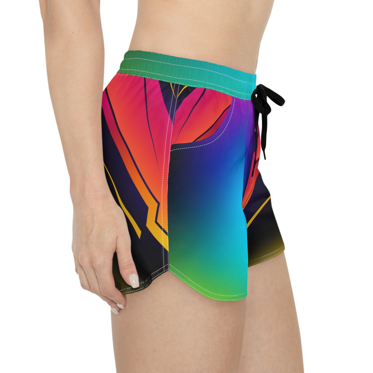 Women's Multipurpose Athletic Shorts with Pockets | Neon Gradient