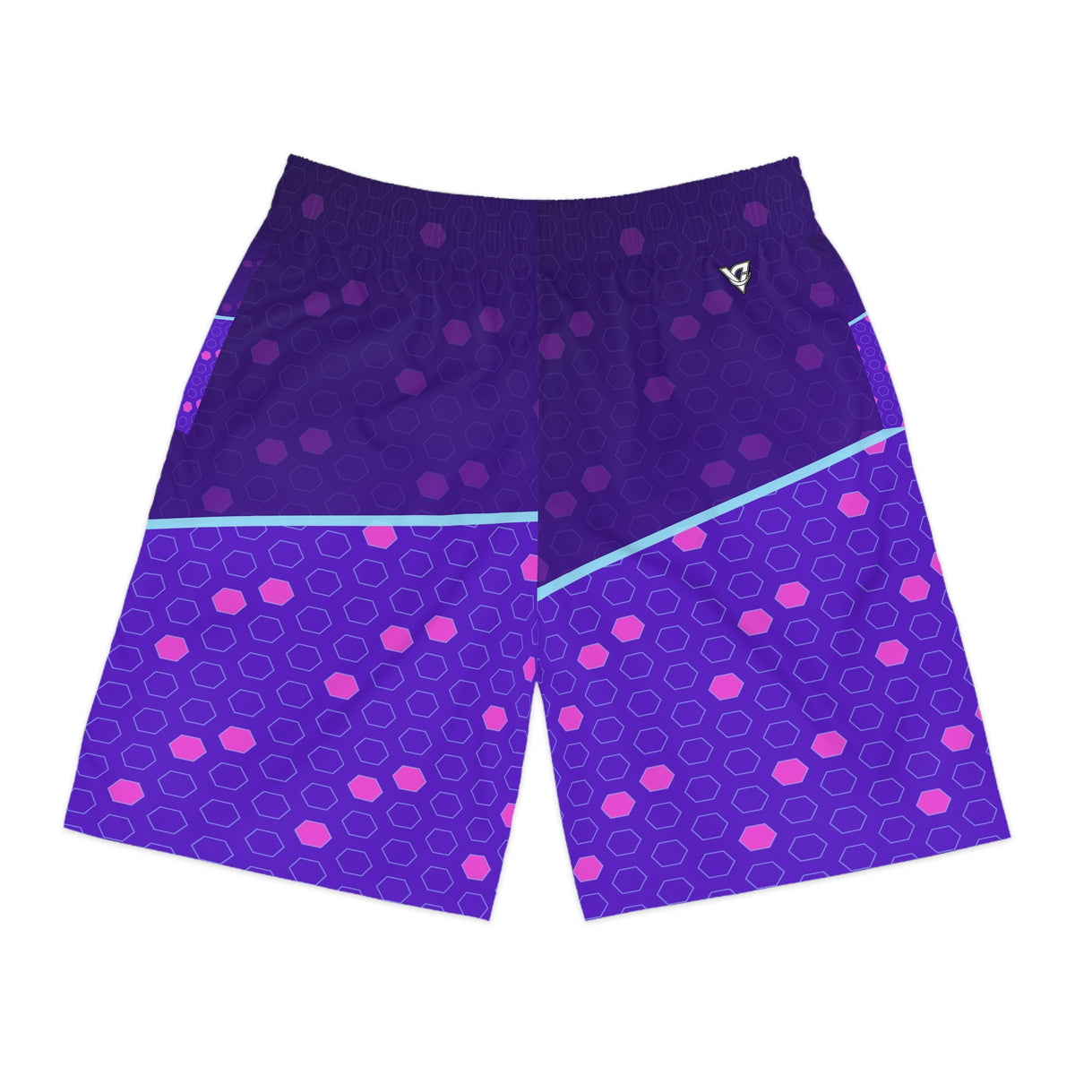 Soccer Ultra Violet Hex Pitch Men's Athletic Shorts with Pockets