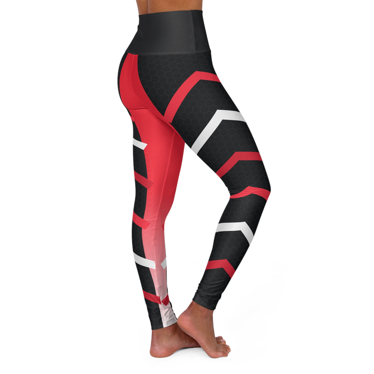 Crimson Hex Elite High-Waisted Yoga Leggings