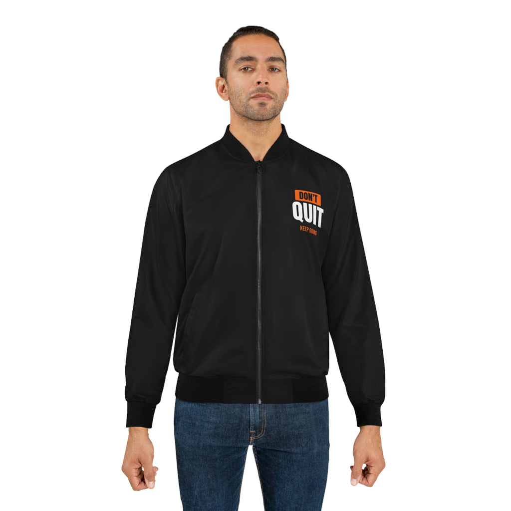 Men's Don't Quit Bomber Jacket – Black Motivational Gym Jacket