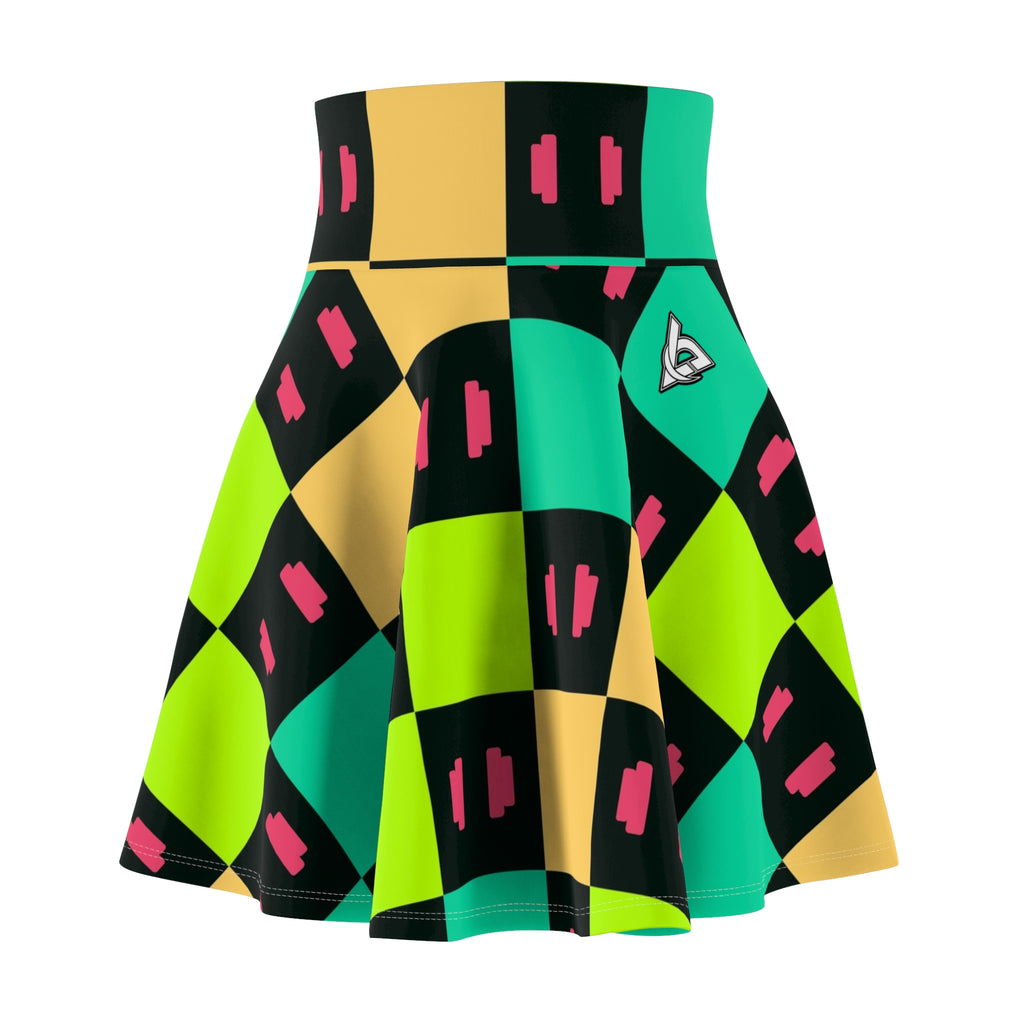 Training & Gym Emerald Zest Checker Drive Women's Athletic Skater Skirt
