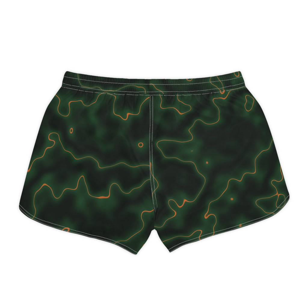 Women's Multipurpose Athletic Shorts with Pockets | Evergreen Ember Marble