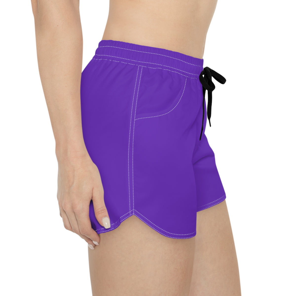 Vantacore Solid Purple Women's Athletic Shorts with Pockets