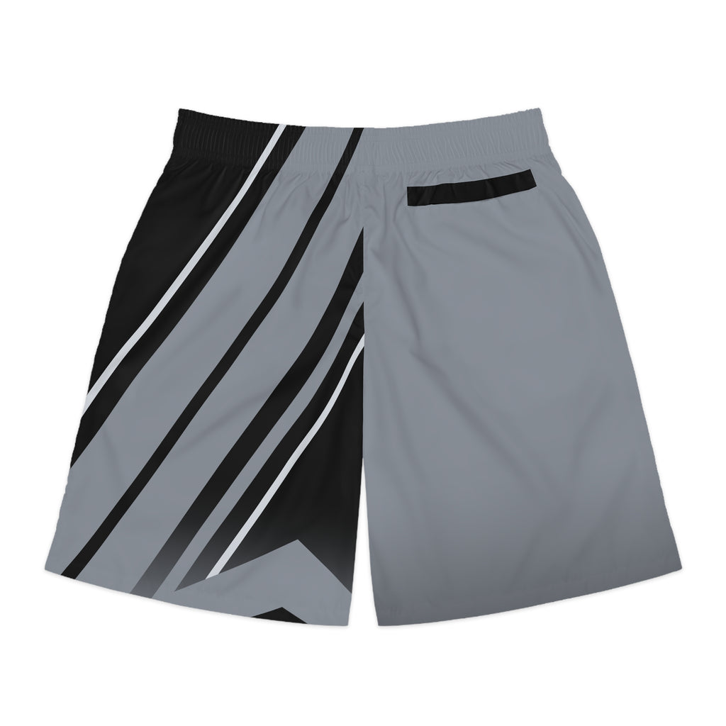 Men's Steel Gray & Black Running Jogger Shorts with Pockets — Athletic Performance