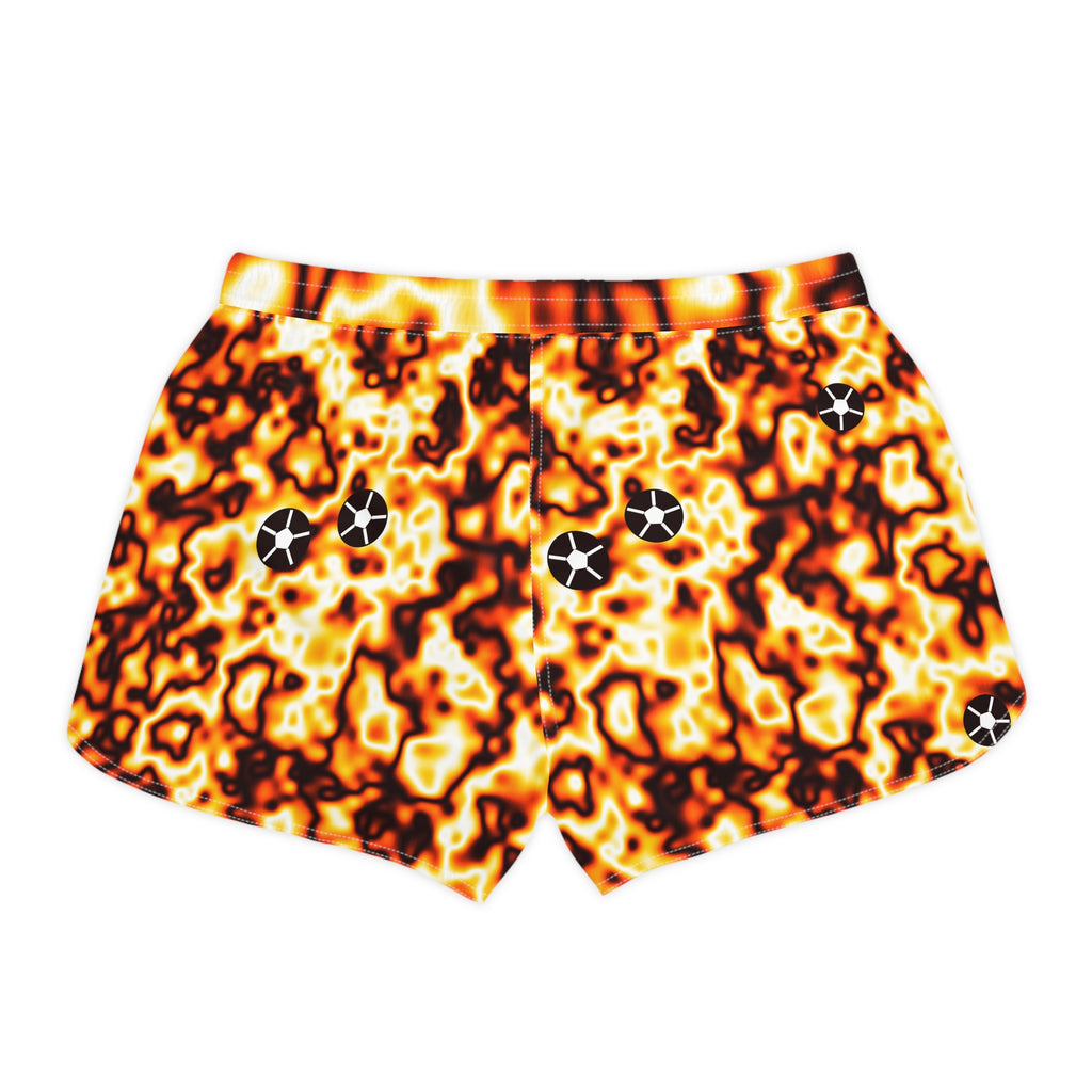 Soccer Solar Flare Marble Flow Women's Athletic Shorts with Pockets