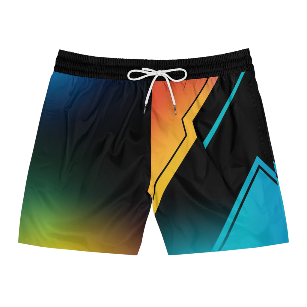 Men's Abstract Neon Gradient Jogger Athletic Shorts – No Pockets