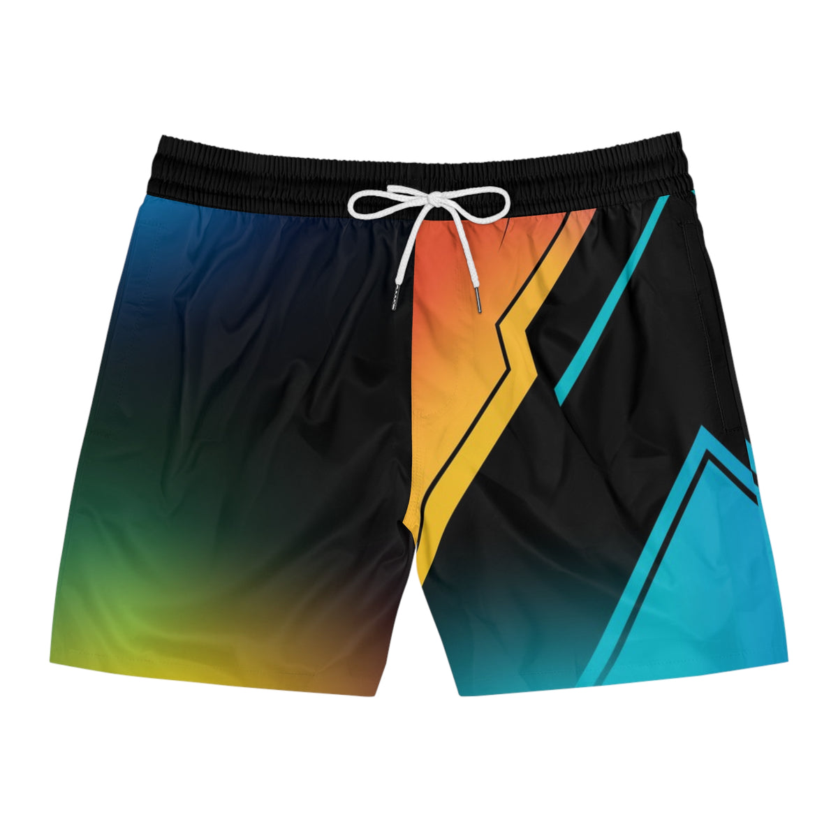 Men's Abstract Neon Gradient Jogger Athletic Shorts – No Pockets