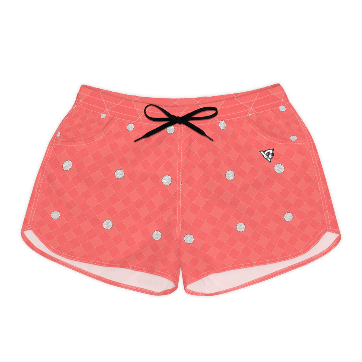Golf Hot Coral Dimple Links Women's Athletic Shorts with Pockets
