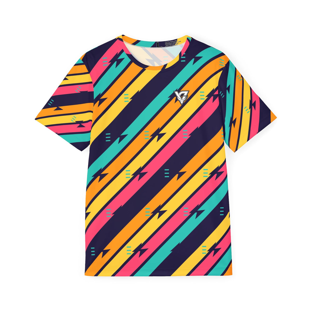 Running Electric Mango Stripe Surge Men's Sports Jersey