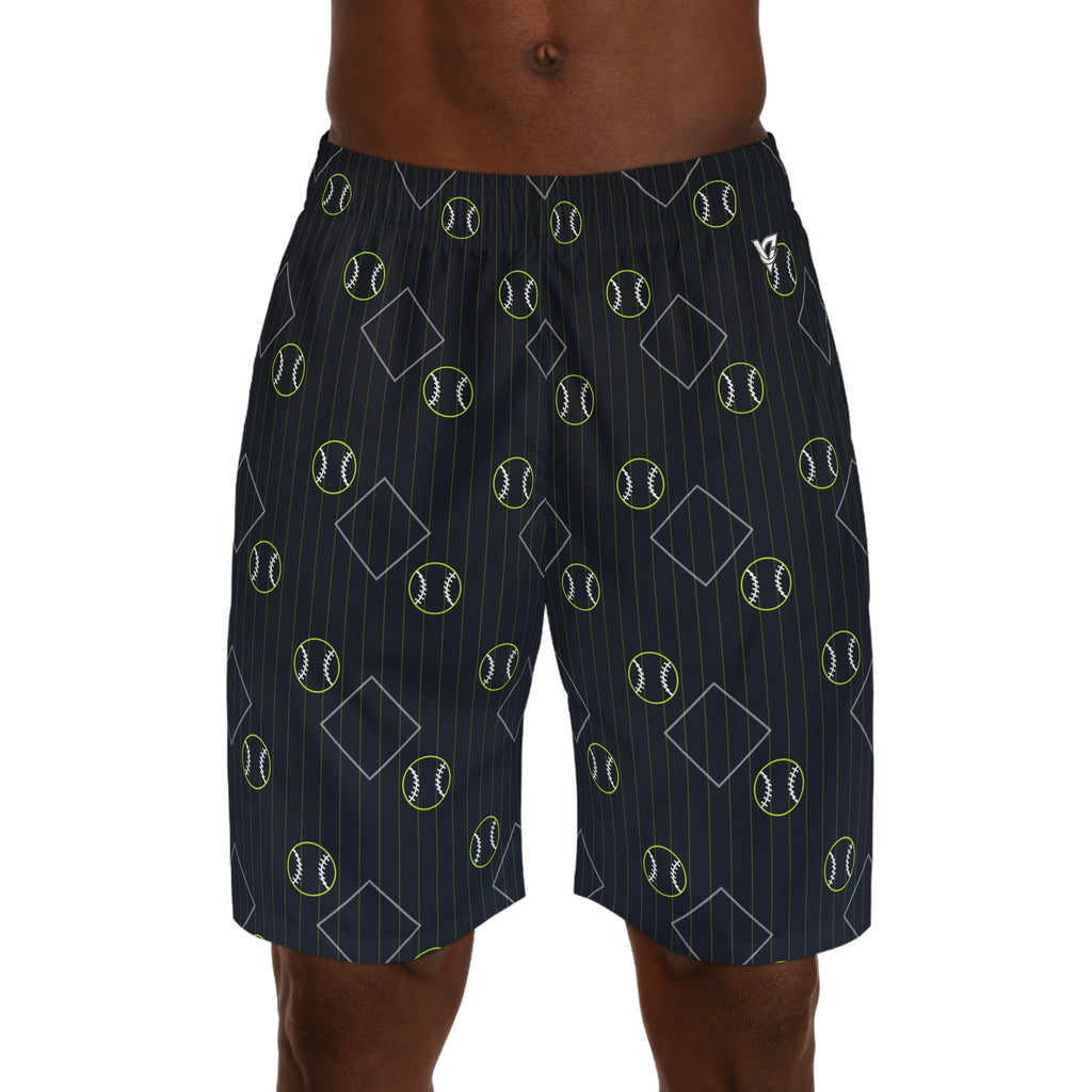 Baseball & Softball Volt Night Diamond Stitch Men's Athletic Shorts with Pockets