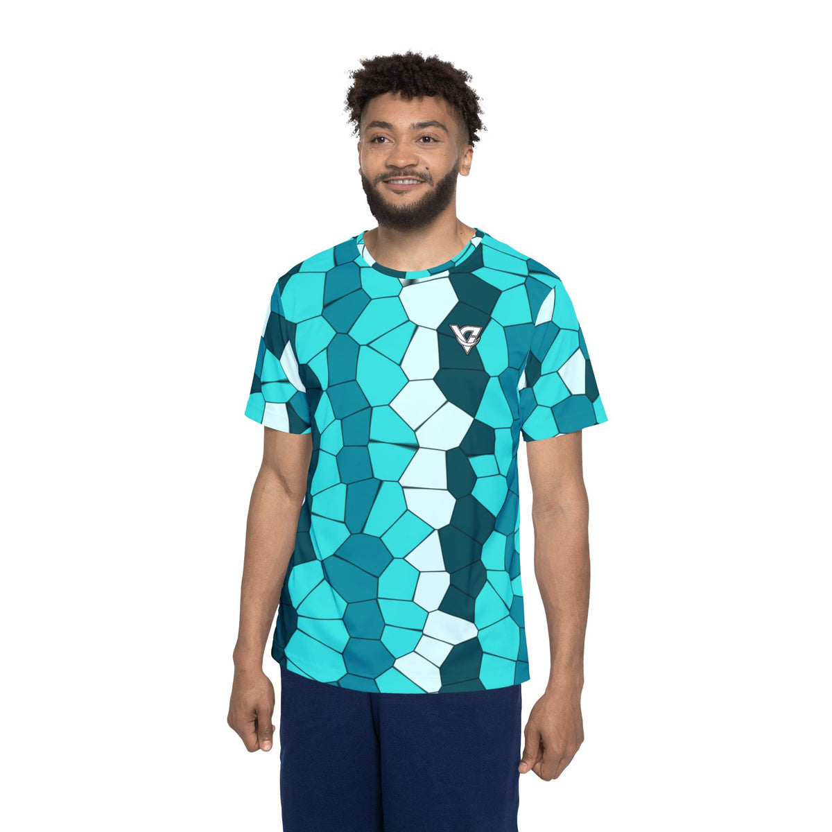 Aqua Mosaic Multipurpose Athletic Shirt