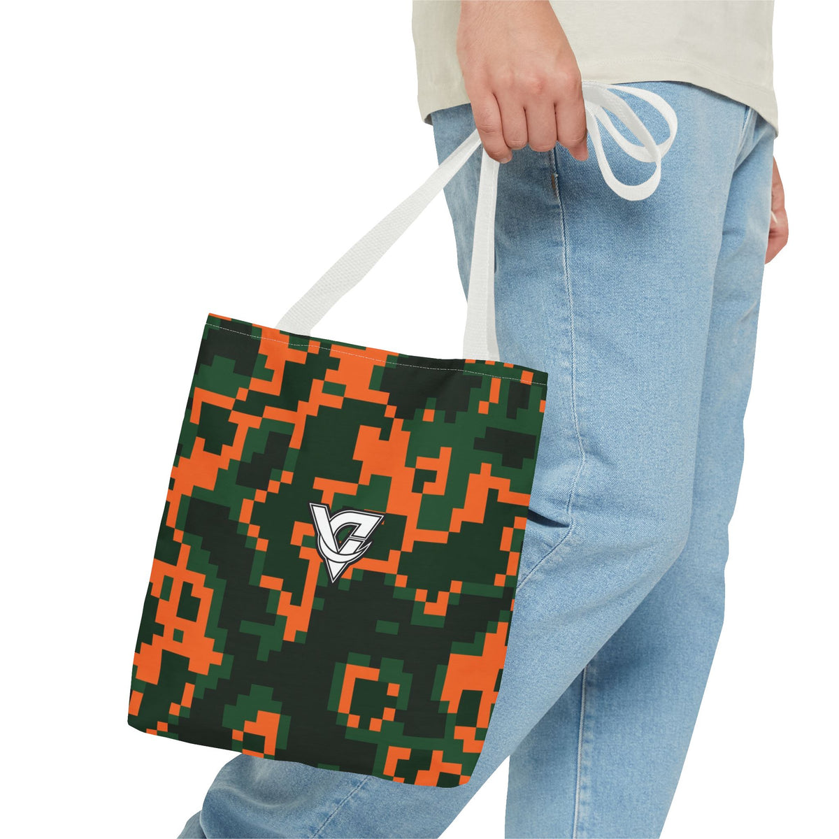 Evergreen Ember Digital Camo Tote Bag — All-Over Print Gym & Everyday Tote