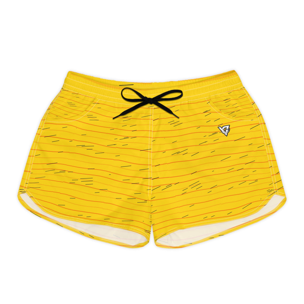 Running Neon Citrus Pace Lanes Women's Athletic Shorts with Pockets