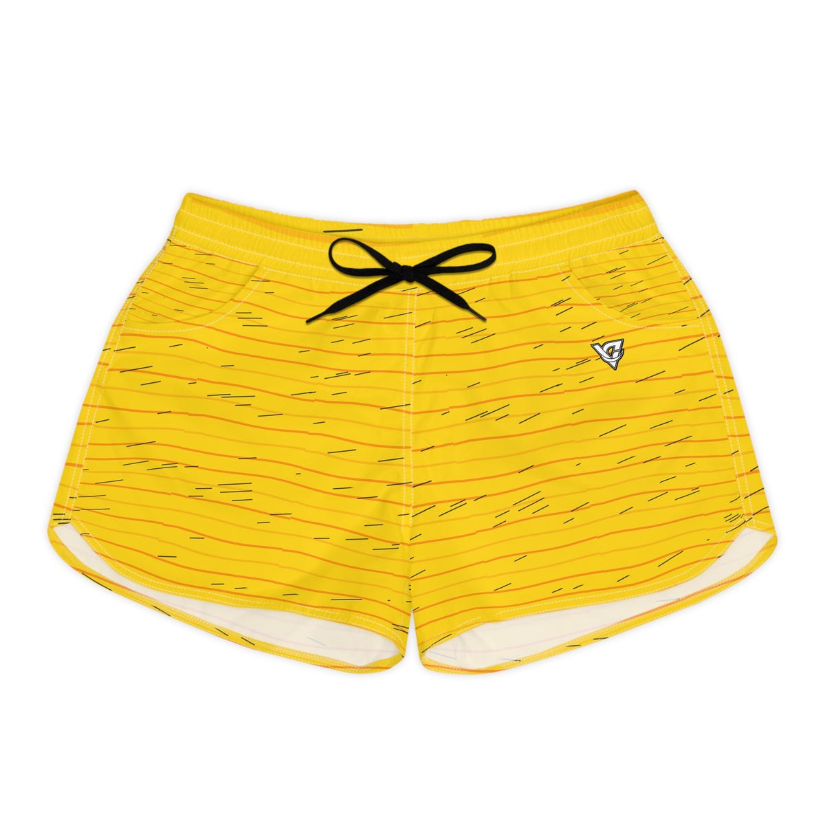 Running Neon Citrus Pace Lanes Women's Athletic Shorts with Pockets