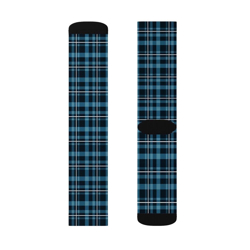Glacier Plaid Athletic Crew Socks